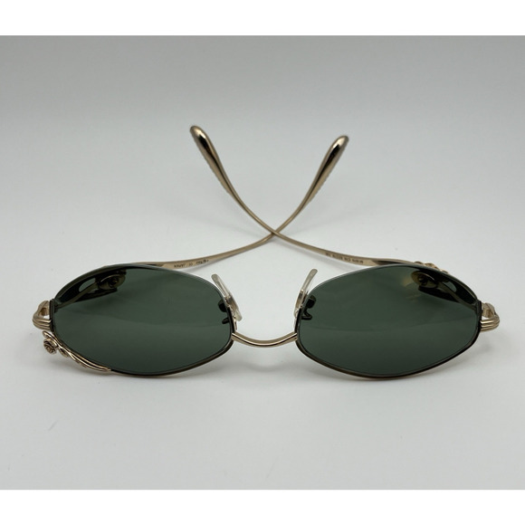 Vintage Caviar Oval Wireframe Gold Tone Sunglasses Floral Rose Y2K Granny 52mm main image 7